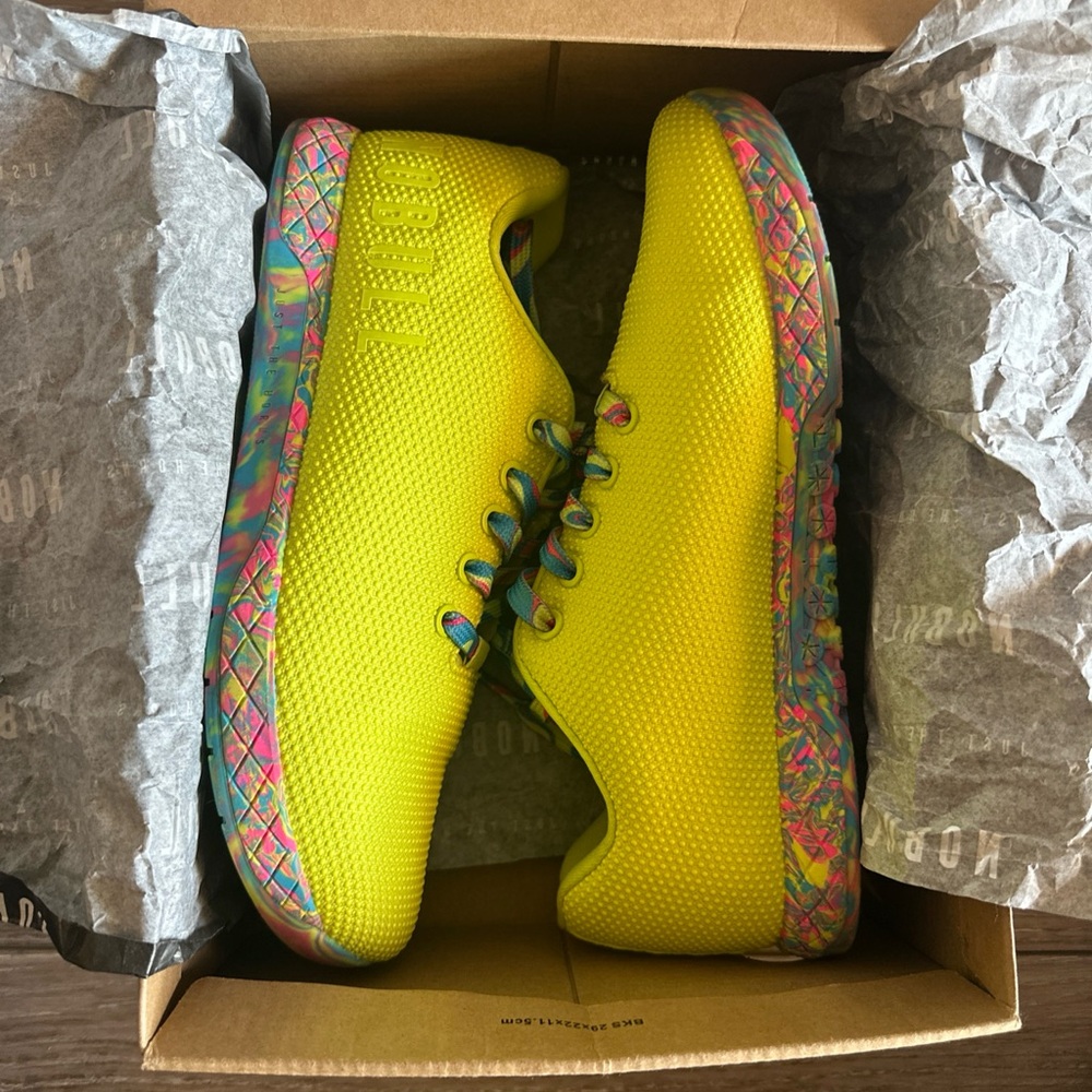 NOBULL Lime Wild Swirl Trainers Low, Unisex - M8, W9.5 - Picture 2 of 6